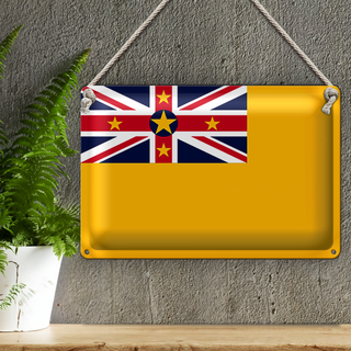 Blechschild Flagge Niue 30x20cm Flag of Niue