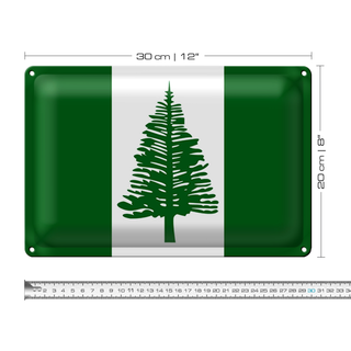 Blechschild Flagge Norfolkinsel 30x20cm Flag Norfolk Island