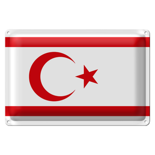 Blechschild Flagge Nordzypern 30x20cm Flag Northern Cyprus