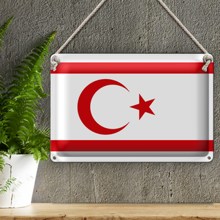 Blechschild Flagge Nordzypern 30x20cm Flag Northern Cyprus