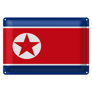 Blechschild Flagge Nordkorea 30x20cm Flag of North Korea