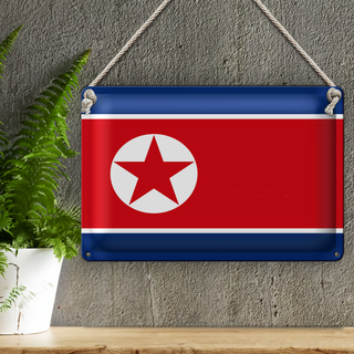 Blechschild Flagge Nordkorea 30x20cm Flag of North Korea