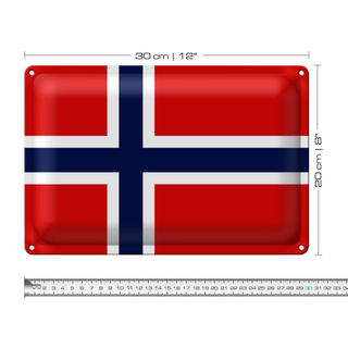 Blechschild Flagge Norwegen 30x20cm Flag of Norway