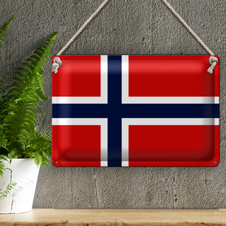 Blechschild Flagge Norwegen 30x20cm Flag of Norway