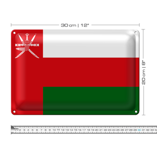 Blechschild Flagge Oman 30x20cm Flag of Oman
