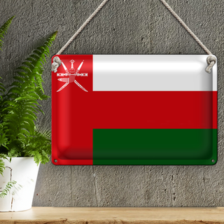 Blechschild Flagge Oman 30x20cm Flag of Oman