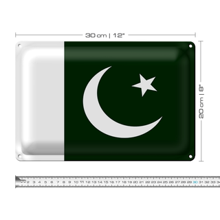 Blechschild Flagge Pakistan 30x20cm Flag of Pakistan