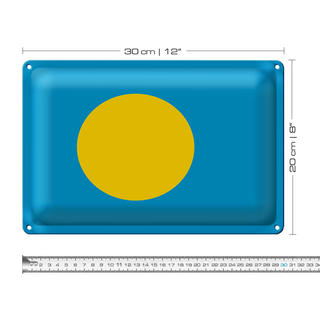 Blechschild Flagge Palau 30x20cm Flag of Palau