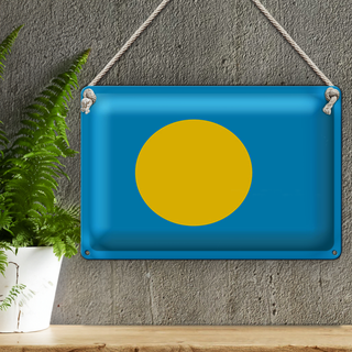 Blechschild Flagge Palau 30x20cm Flag of Palau