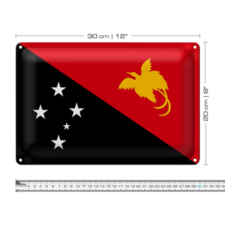 Blechschild Flagge Papua-Neuguinea 30x20cm Papua New Guinea
