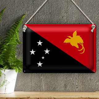 Blechschild Flagge Papua-Neuguinea 30x20cm Papua New Guinea