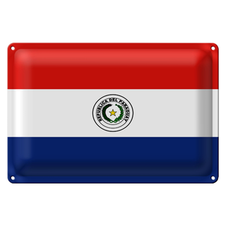 Blechschild Flagge Paraguay 30x20cm Flag of Paraguay