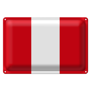 Blechschild Flagge Peru 30x20cm Flag of Peru