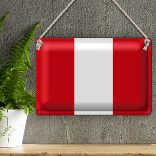 Blechschild Flagge Peru 30x20cm Flag of Peru