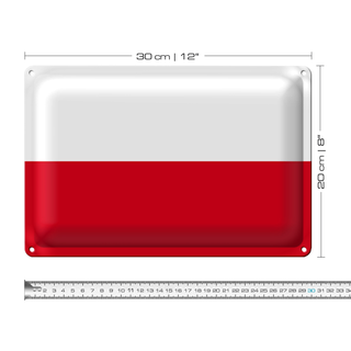 Blechschild Flagge Polen 30x20cm Flag of Poland