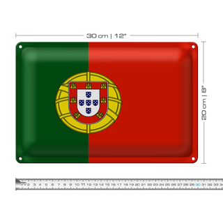 Blechschild Flagge Portugal 30x20cm Flag of Portugal