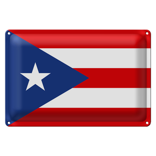 Blechschild Flagge Puerto Ricos 30x20cm Flag of Puerto Rico