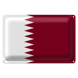 Blechschild Flagge Katar 30x20cm Flag of Qatar