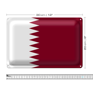 Blechschild Flagge Katar 30x20cm Flag of Qatar