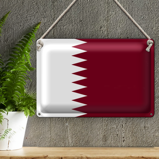 Blechschild Flagge Katar 30x20cm Flag of Qatar