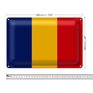 Blechschild Flagge Rumänien 30x20cm Flag of Romania