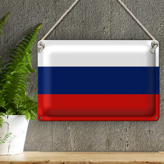 Blechschild Flagge Russland 30x20cm Flag of Russia