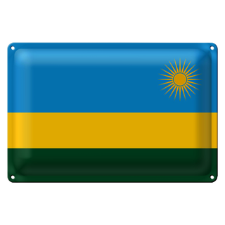 Blechschild Flagge Ruanda 30x20cm Flag of Rwanda