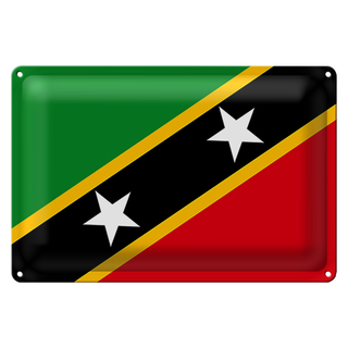 Blechschild Flagge St. Kitts und Nevis 30x20cm Saint Kitts