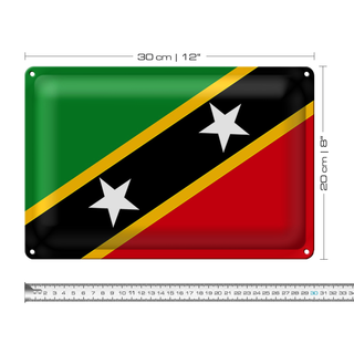 Blechschild Flagge St. Kitts und Nevis 30x20cm Saint Kitts