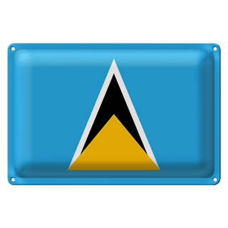 Blechschild Flagge Saint Lucias 30x20cm Flag of Saint Lucia