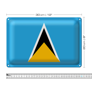 Blechschild Flagge Saint Lucias 30x20cm Flag of Saint Lucia