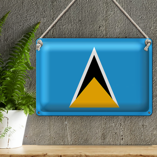 Blechschild Flagge Saint Lucias 30x20cm Flag of Saint Lucia