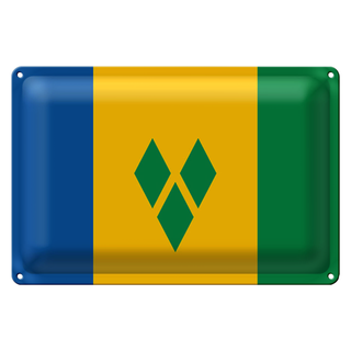 Blechschild Flagge Saint Vincent und Grenadinen 30x20cm