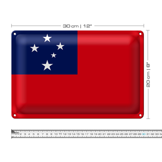 Blechschild Flagge Samoa 30x20cm Flag of Samoa