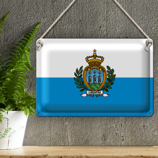 Blechschild Flagge San Marino 30x20cm Flag of San Marino