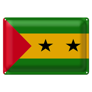 Blechschild Flagge São Tomé und Príncipe 30x20cm São Tomé