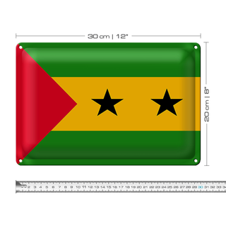 Blechschild Flagge São Tomé und Príncipe 30x20cm São Tomé