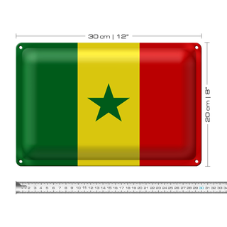 Blechschild Flagge Senegal 30x20cm Flag of Senegal