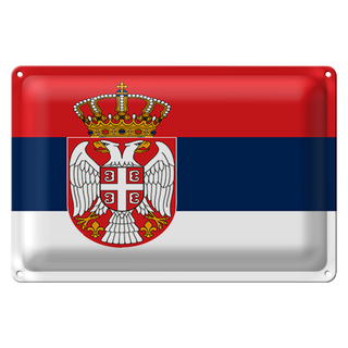 Blechschild Flagge Serbien 30x20cm Flag of Serbia