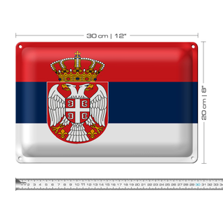 Blechschild Flagge Serbien 30x20cm Flag of Serbia