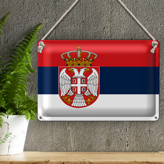 Blechschild Flagge Serbien 30x20cm Flag of Serbia