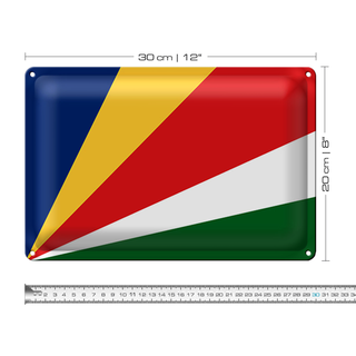 Blechschild Flagge Seychellen 30x20cm Flag of Seychelles
