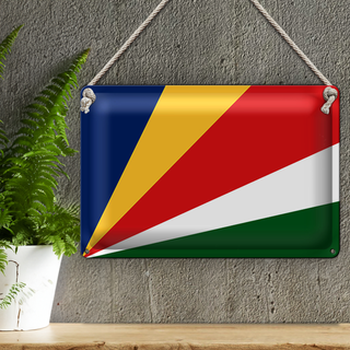 Blechschild Flagge Seychellen 30x20cm Flag of Seychelles