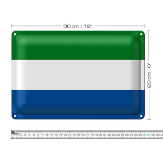 Blechschild Flagge Sierra Leones 30x20cm Flag Sierra Leone