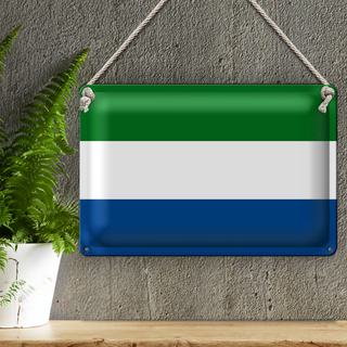 Blechschild Flagge Sierra Leones 30x20cm Flag Sierra Leone