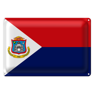 Blechschild Flagge Sint Maarten 30x20cm Flag Sint Maarten