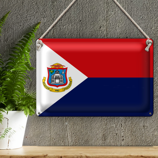 Blechschild Flagge Sint Maarten 30x20cm Flag Sint Maarten