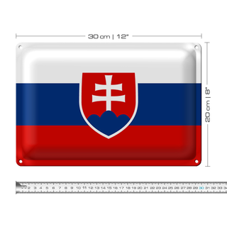 Blechschild Flagge Slowakei 30x20cm Flag of Slovakia