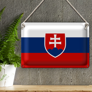 Blechschild Flagge Slowakei 30x20cm Flag of Slovakia