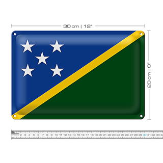Blechschild Flagge Salomonen 30x20cm Flag Solomon Islands